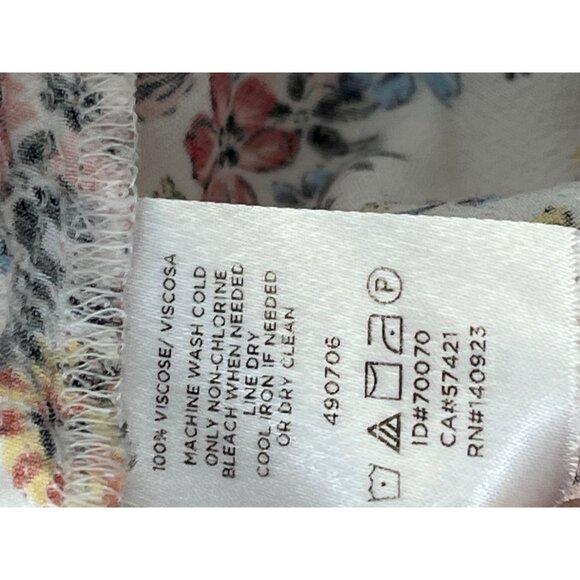 Floral Print‎ LOFT Outlet Women’s Short Sleeve Blouse Top With Ruffle Sleeves - Picture 6 of 7